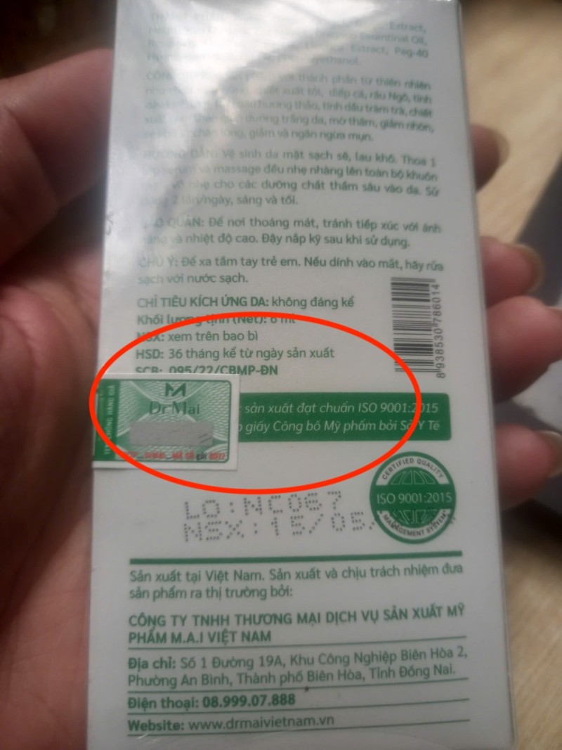 Dr Mai bị thu hồi giấy chứng nhận đủ điều kiện sản xuất mỹ phẩm