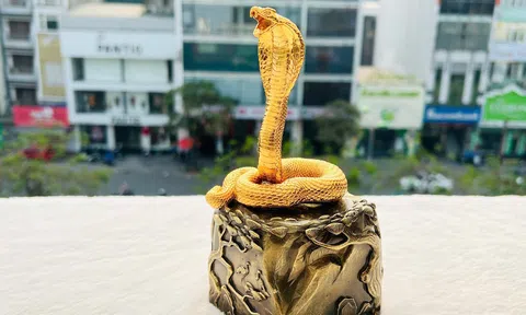 Chiêm ngưỡng tượng rắn mạ vàng 24k giá hàng chục triệu đồng