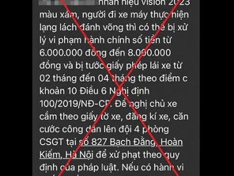 Cảnh giác với tin nhắn mạo danh Cảnh sát giao thông xử phạt vi phạm giao thông