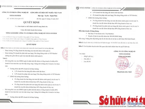 Vitus System: Mô hình chiết khấu đa tầng - Dấu hiệu của đa cấp trá hình?