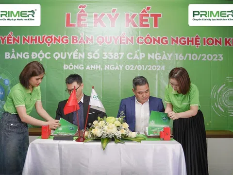 Primer hợp tác nâng tầm công nghệ nước ion kiềm tươi