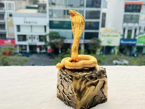 Chiêm ngưỡng tượng rắn mạ vàng 24k giá hàng chục triệu đồng